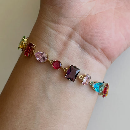 Mixed Shape Rainbow Gemstone Bracelet