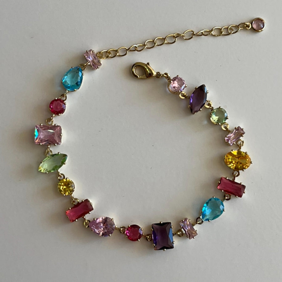 Mixed Shape Rainbow Gemstone Bracelet