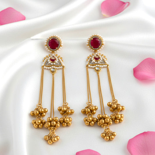 Ranjana Embellished Oxidised Jhumka Statement Earrings