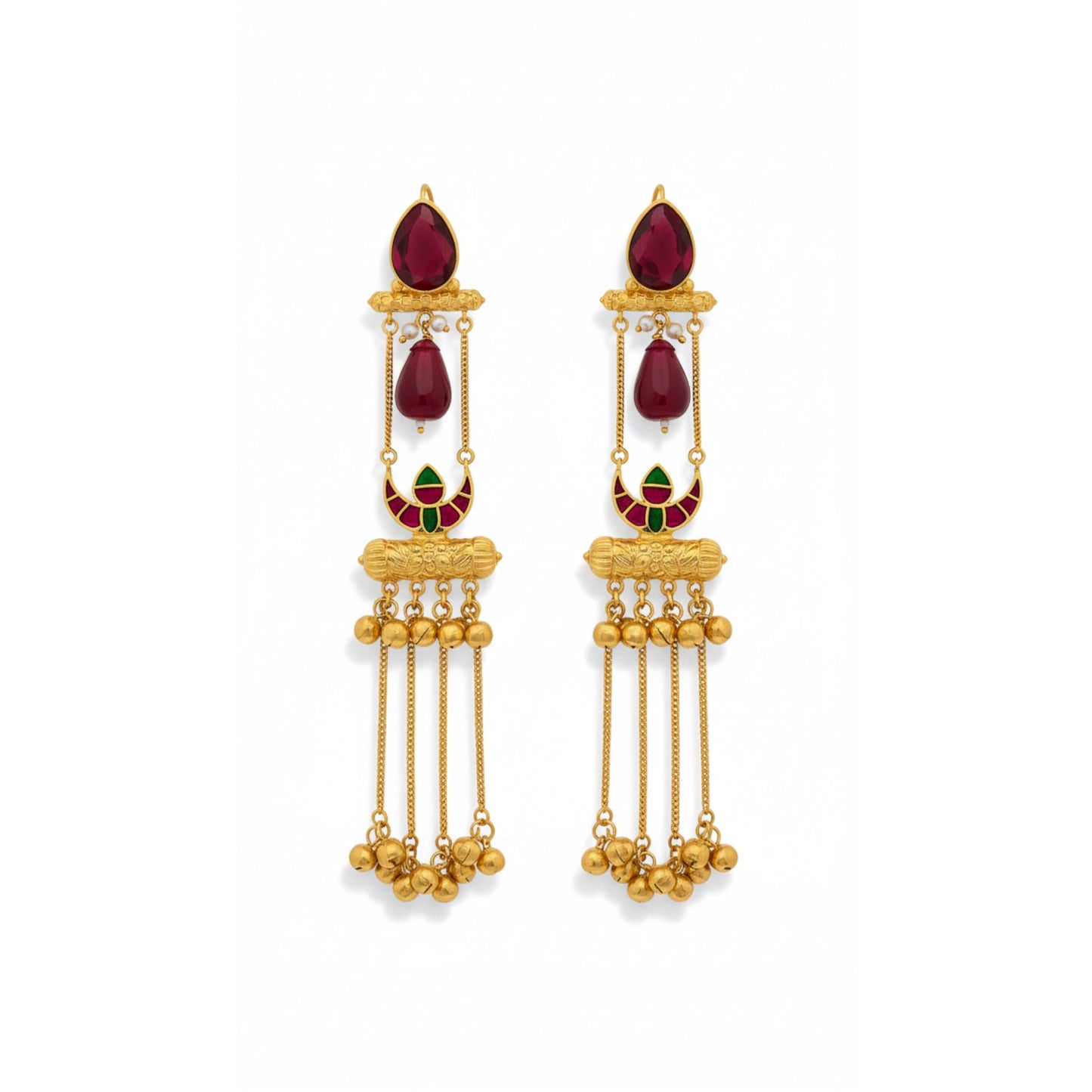 Riva Embellished Oxidised Jhumka Statement Earrings