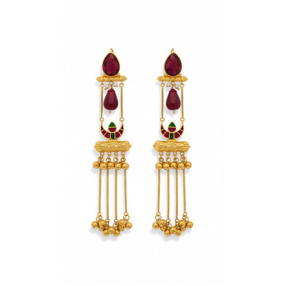 Riva Embellished Oxidised Jhumka Statement Earrings