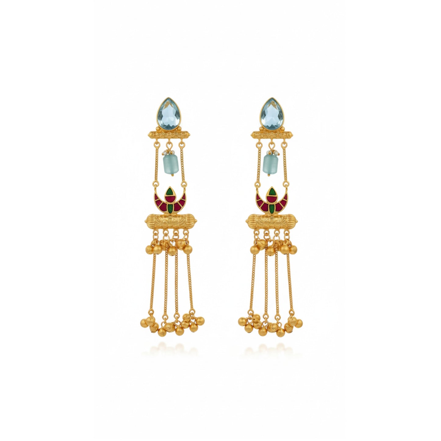 Riva Embellished Oxidised Jhumka Statement Earrings